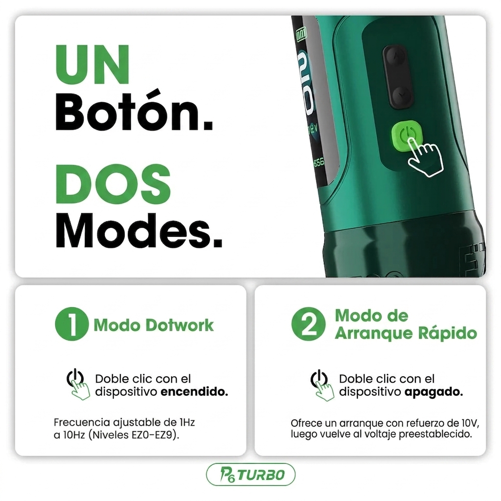 Pen Inalambrica P6 Turbo - Stroke Ajustable 1.0-5.0mm - Direct Drive - By EZ - Imagen 11